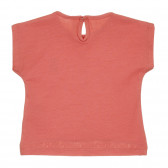 Tricou din bumbac cu dantelă pentru bebeluș, roz Idexe 239672 4