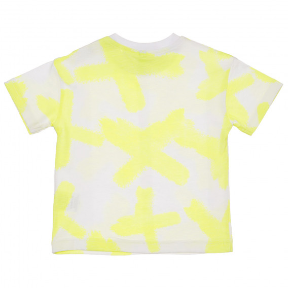 Tricou din bumbac cu imprimeu grafic pentru bebeluș, alb Idexe 239684 4