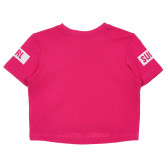 Tricou din bumbac cu inscripția Style Icon, roz Idexe 239711 4