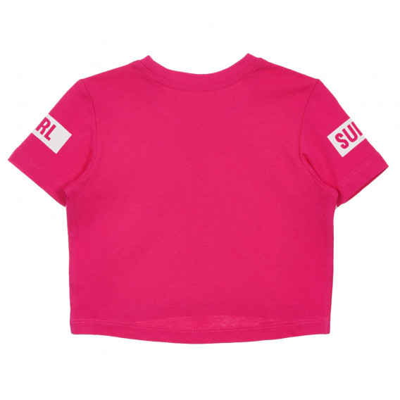 Tricou din bumbac cu inscripția Style Icon, roz Idexe 239711 4