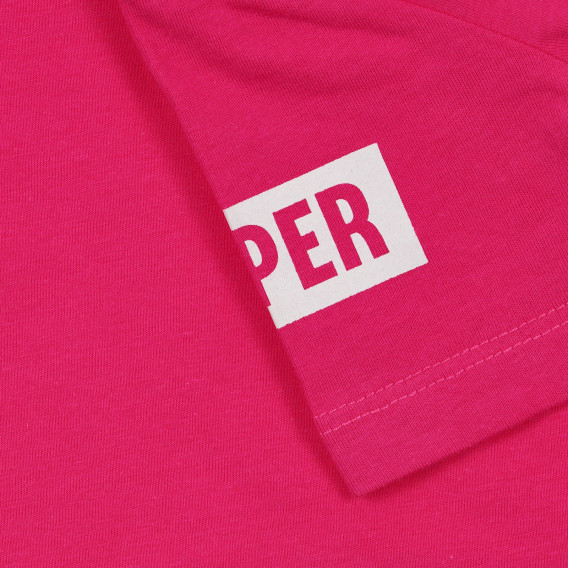 Tricou din bumbac cu inscripția Style Icon, roz Idexe 239712 2