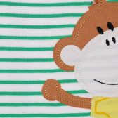 Tricou din bumbac cu dungi și maimuță pentru bebeluș, multicolor Idexe 239789 2