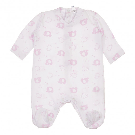 Salopetă din bumbac cu animale, pentru bebeluș, roz Idexe 239800 