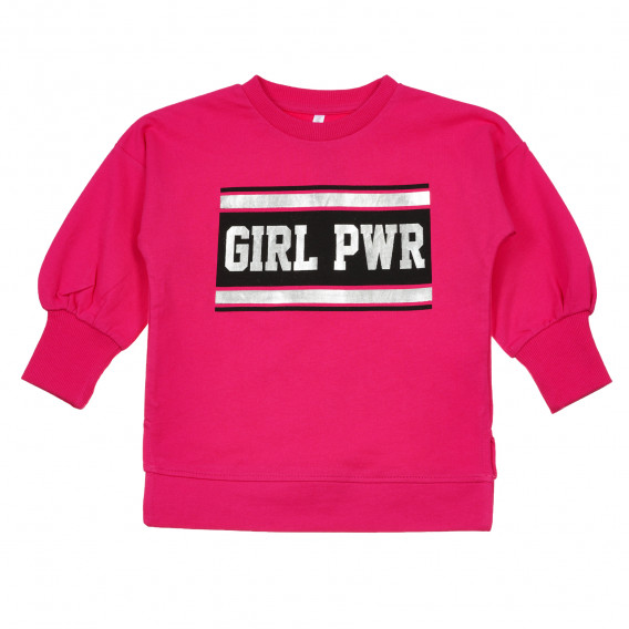 Bluză din bumbac Girl PWR, roz Idexe 239852 