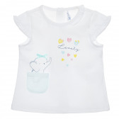 Tricou din bumbac Minunat pentru bebeluș, alb Idexe 239874 