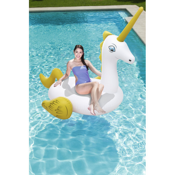 Saltea gonflabilă Unicorn, 220 x 195 x 112 cm, alb cu galben Bestway 239941 10