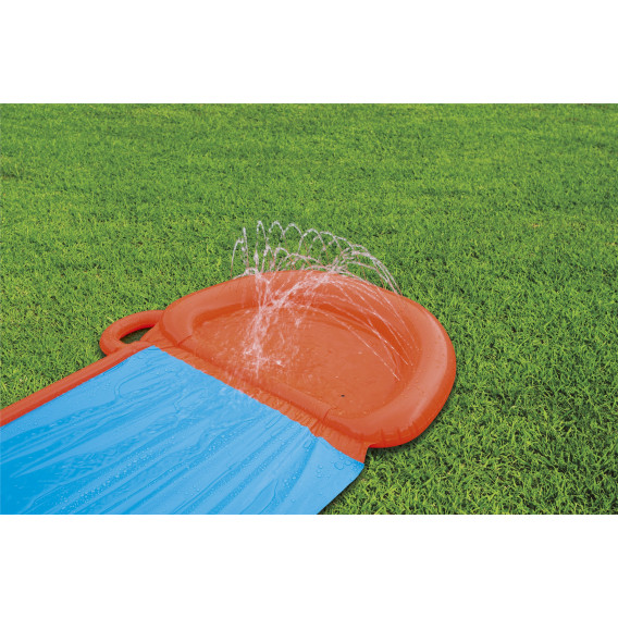 Tobogan de apă gonflabil simplu pentru copii H2OGO! Diapozitiv unic, 5,49 m albastru și portocaliu Bestway 240059 5