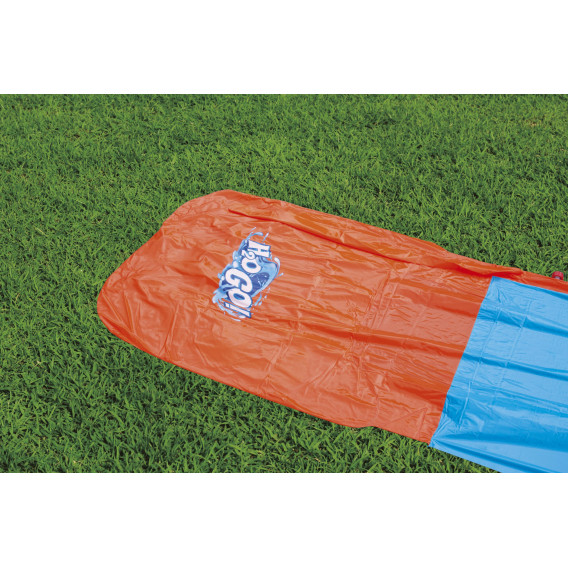 Tobogan de apă gonflabil simplu pentru copii H2OGO! Diapozitiv unic, 5,49 m albastru și portocaliu Bestway 240061 2