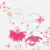 Bluză din bumbac cu inscripția Flowery Party pentru bebeluș, multicoloră Idexe 240198 4