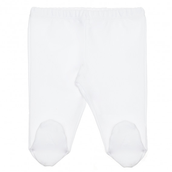 Pantaloni compleți de bumbac pentru bebeluși, albi Idexe 240207 