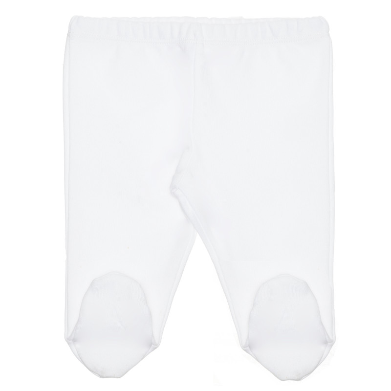 Pantaloni compleți de bumbac pentru bebeluși, albi  240207