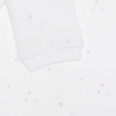 Salopetă de bumbac pentru bebeluși în alb și roz Idexe 240220 2