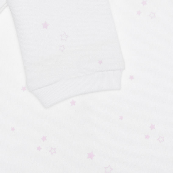 Salopetă de bumbac pentru bebeluși în alb și roz Idexe 240220 2