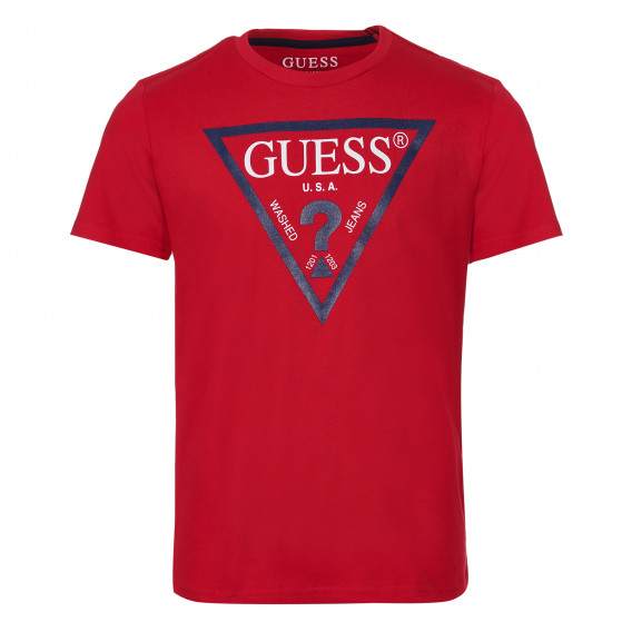 Tricou din bumbac cu sigla mărcii, roșu Guess 240239 