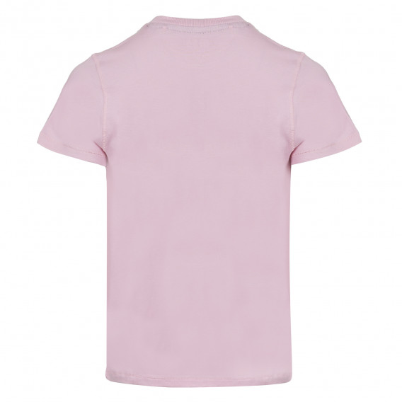 Tricou din bumbac cu aplicația logo-ului mărcii, roz Guess 240245 3