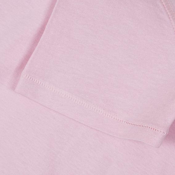 Tricou din bumbac cu aplicația logo-ului mărcii, roz Guess 240246 4