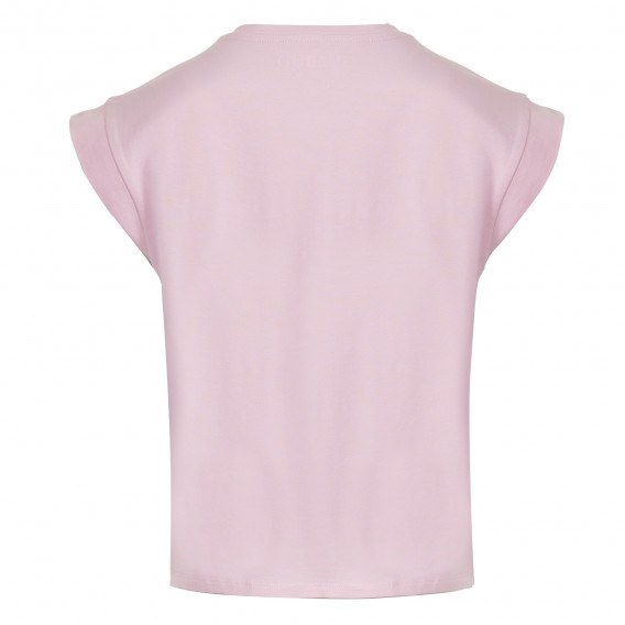 Tricou din bumbac cu logo-ul mărcii cu pietre, roz Guess 240253 3