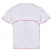 Tricou din bumbac cu imprimeu floral cu paiete, alb Guess 240282 4