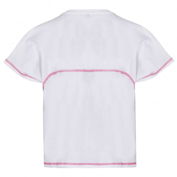 Tricou din bumbac cu imprimeu floral cu paiete, alb Guess 240282 4