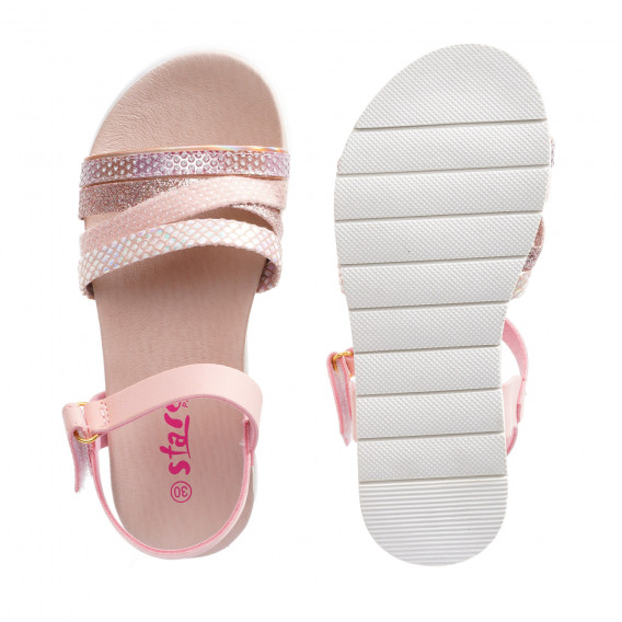 Sandale cu detalii de brocart, roz Star 240303 3