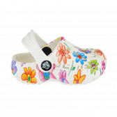 Saboți de cauciuc cu imprimeu floral pentru bebeluși, albi 2Surf 240368 3