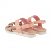 Sandale cu curea tricotată elegantă pentru fată, roz deschis Star 240496 2
