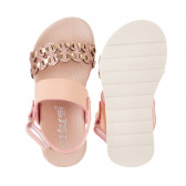 Sandale cu curea tricotată elegantă pentru fată, roz deschis Star 240497 3