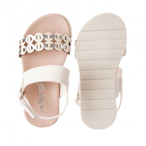 Sandale cu curea tricotată elegantă pentru fată, albe Star 240500 3