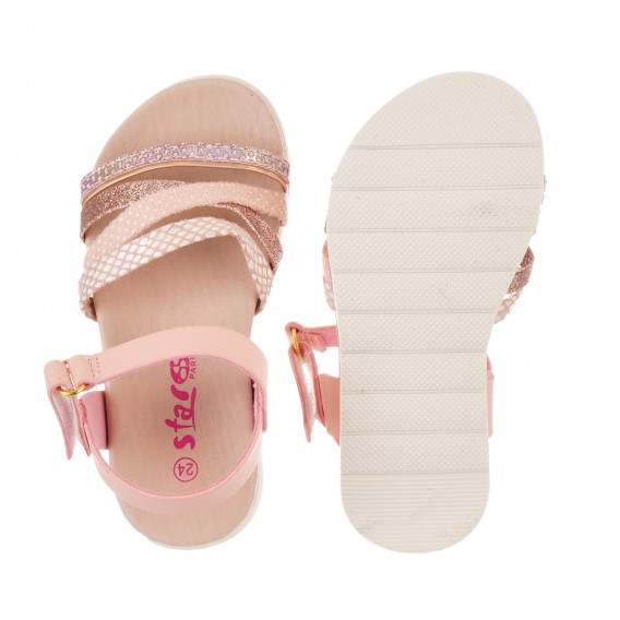 Sandale cu detalii din brocart, roz Star 240515 3