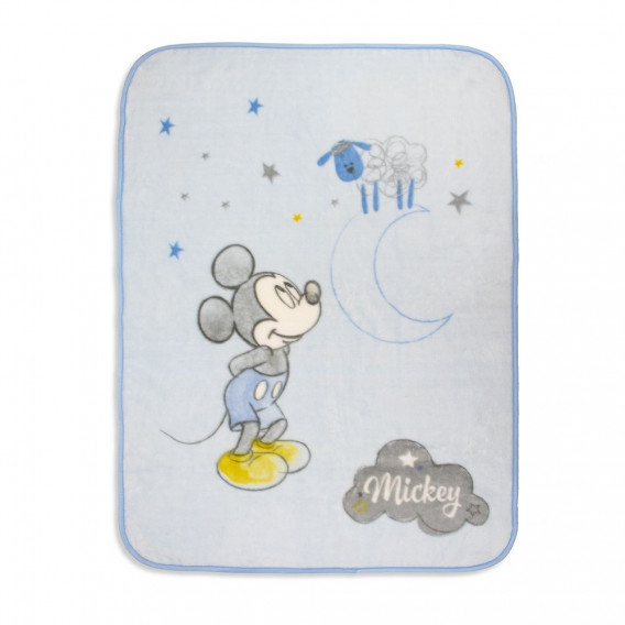 Pătură pentru bebeluși 140 x 110 cm Mickey Mouse, albastră Mickey Mouse 240530 