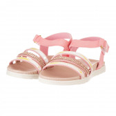 Sandale cu fixare velcro pentru fete, roz Star 240534 4