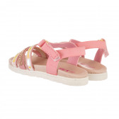 Sandale cu fixare velcro pentru fete, roz Star 240535 5