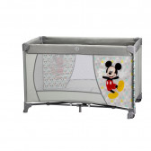 Pătuț MICKEY MOUSE cu un singur nivel, cu roți, pentru saltea 120 x 60 cm, gri Mickey Mouse 240539 2