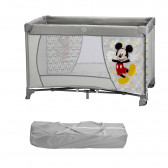 Pătuț MICKEY MOUSE cu un singur nivel, cu roți, pentru saltea 120 x 60 cm, gri Mickey Mouse 240540 