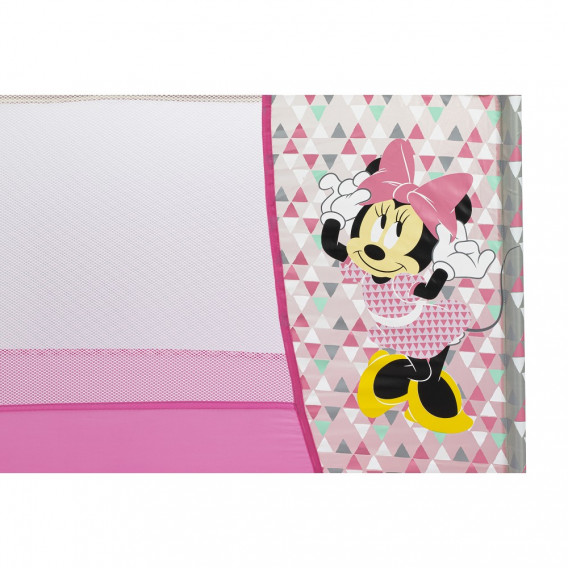 Pat cu un nivel MINNIE MOUSE, cu roți, pentru saltea 120 x 60 cm, roz Minnie Mouse 240543 3