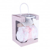 Pătură pentru copii 80 x 100 cm set cu jucărie de pluș Hipopotam, roz Inter Baby 240603 3
