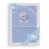 Prosop de baie pentru bebeluși OSITO COLUMPIO, 100 x 100 cm, albastru Inter Baby 240651 3