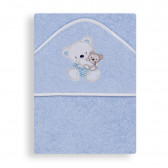 Prosop de baie pentru bebeluși OSITO COLUMPIO, 100 x 100 cm, albastru Inter Baby 240652 