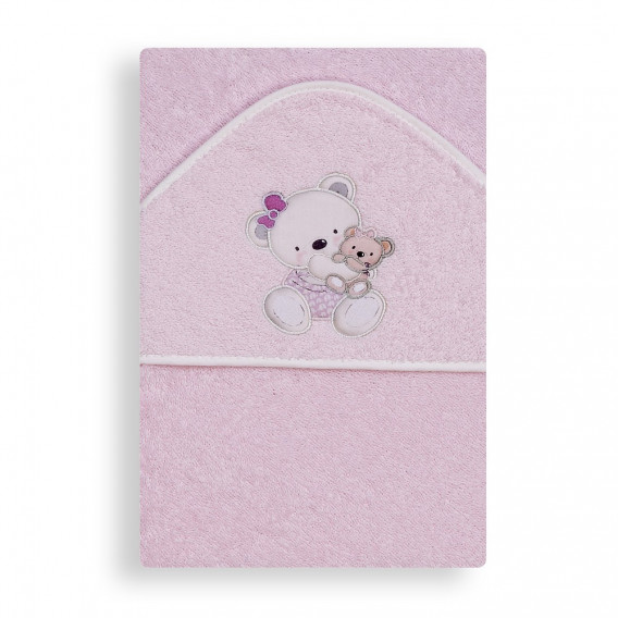 Prosop de baie pentru bebeluși OSITA COLUMPIO, 100 x 100 cm, roz Inter Baby 240658 