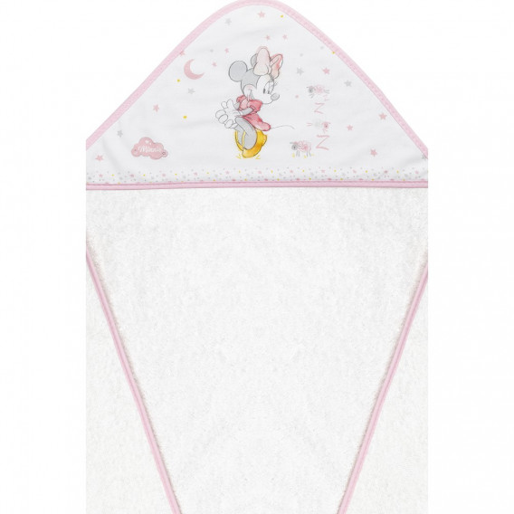 Prosop de baie pentru bebeluși MINNIE, 100 x 100 cm, alb și roz Minnie Mouse 240679 3