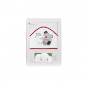 Prosop de baie pentru bebeluși AMIGOS set cu lampă Norișor, 100 x 100 cm, alb și roșu Inter Baby 240683 