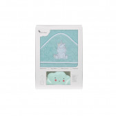 Prosop de baie pentru bebeluși UNICORNIO set cu lampă Norișor, 100 x 100 cm, verde Inter Baby 240689 