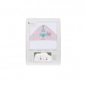 Prosop de baie pentru bebeluși TIPI OSO set cu lampă Norișor, 100 x 100 cm, alb și roz Inter Baby 240693 
