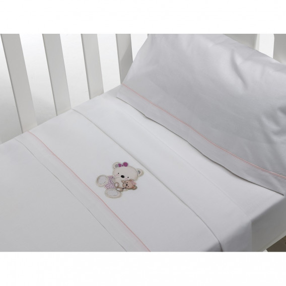 Set de pat OSITA din 3 piese pentru pat 60 x 120 cm, alb și roz Inter Baby 240747 3
