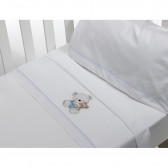 Set de pat OSITA din 3 piese pentru pat 60 x 120 cm, alb și albastru Inter Baby 240751 4