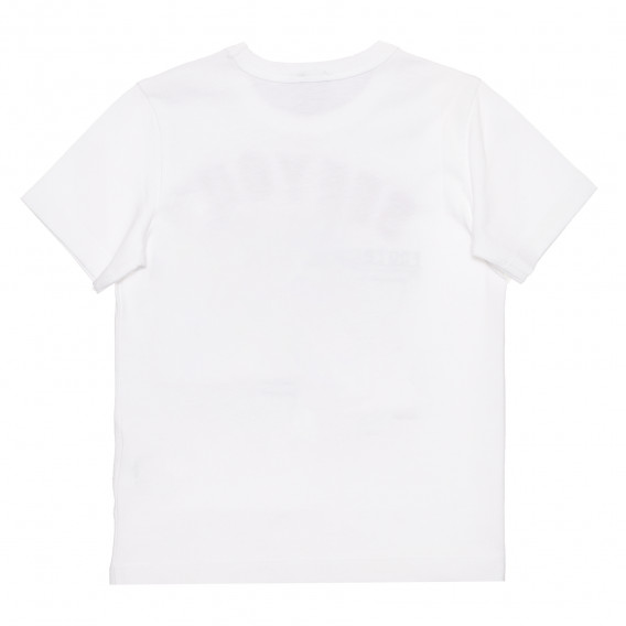 Tricou din bumbac cu imprimeu de motive de fotbal pentru bebeluși, alb Benetton 240781 4