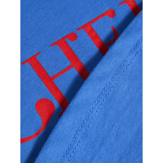 Bluză din bumbac cu mânecă scurtă și inscripție roșie CHERRY pentru fete Name it 240813 3