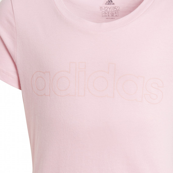 Tricou din bumbac Tricou esențial LOGO, roz Adidas 240829 3