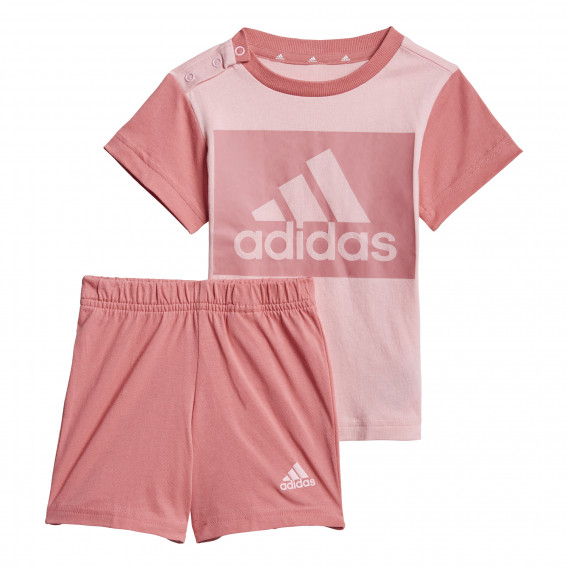 Set tricou și pantaloni scurți INFANTS ESSENTIALS, roz Adidas 240839 