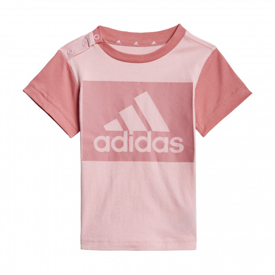 Set tricou și pantaloni scurți INFANTS ESSENTIALS, roz Adidas 240840 2